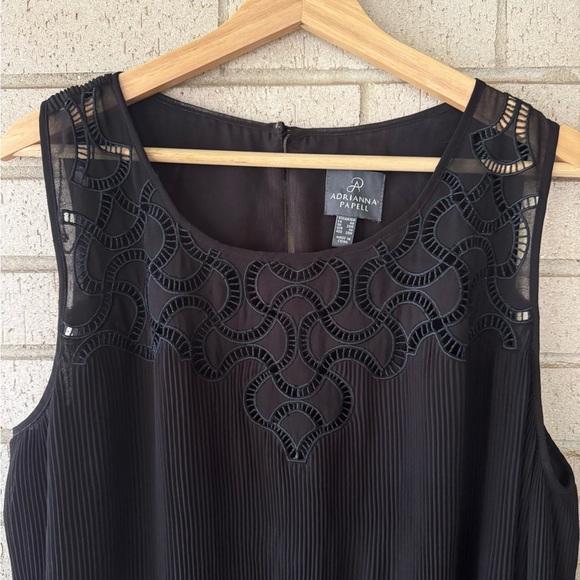 Adrianna Papell Black Asymmetrical Pleated Dress – Size 20W, Sleeveless Dress - Picture 1 of 6